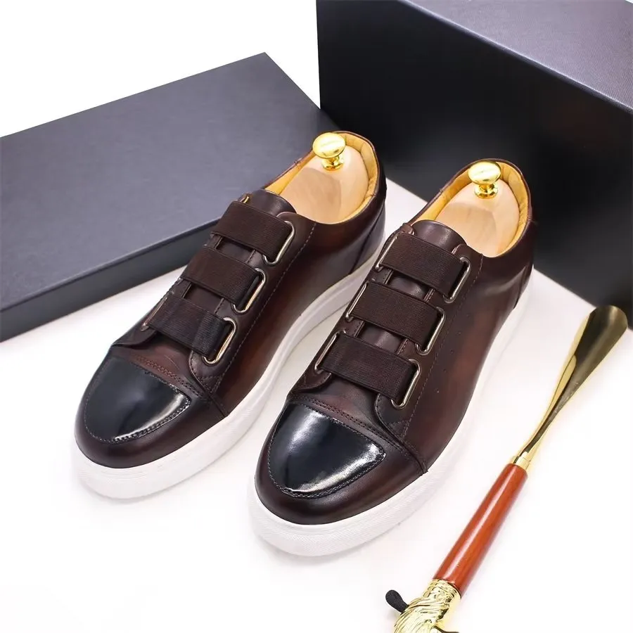 Luxury Cow Leather Hand-Painted Slip-On Shoes