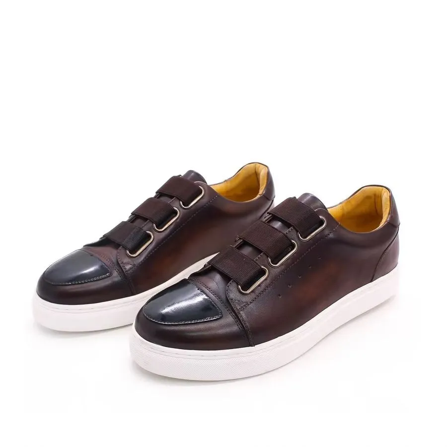 Luxury Cow Leather Hand-Painted Slip-On Shoes