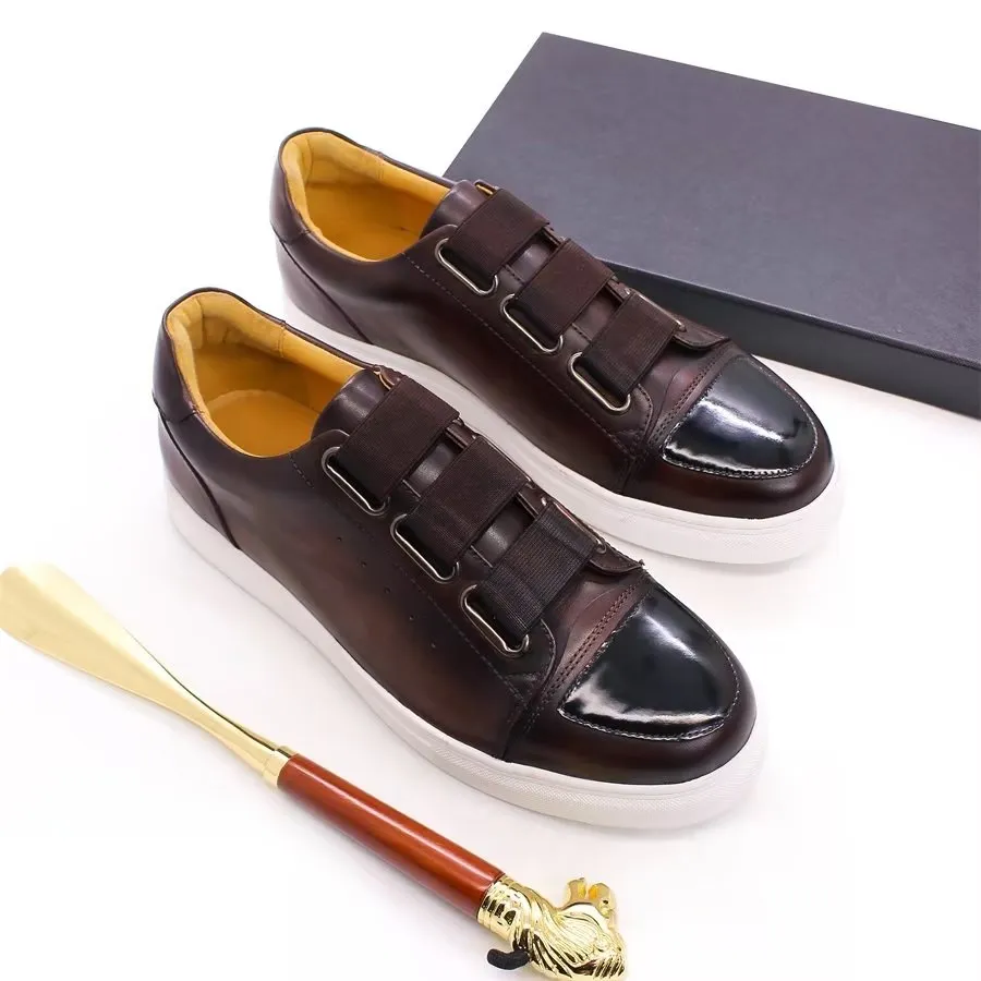 Luxury Cow Leather Hand-Painted Slip-On Shoes