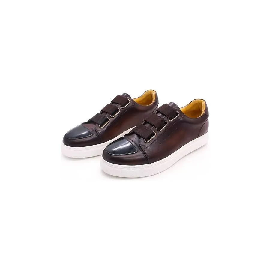 Luxury Cow Leather Hand-Painted Slip-On Shoes