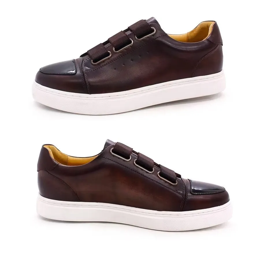 Luxury Cow Leather Hand-Painted Slip-On Shoes