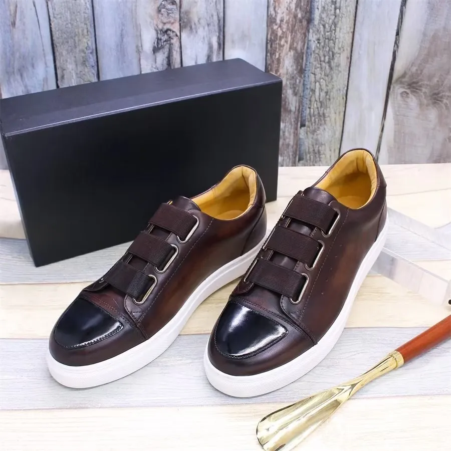 Luxury Cow Leather Hand-Painted Slip-On Shoes