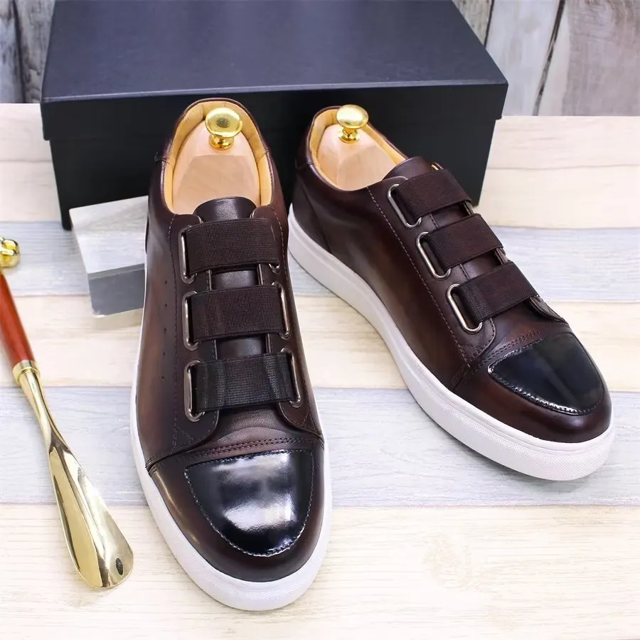 Luxury Cow Leather Hand-Painted Slip-On Shoes