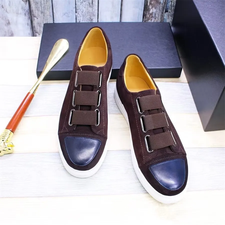 Luxury Cow Leather Hand-Painted Slip-On Shoes