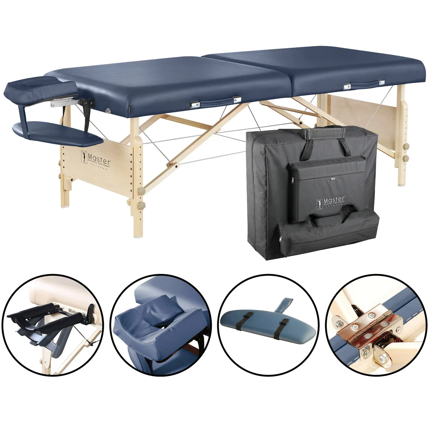 Master Massage 70cm CORONADO Portable Massage Table Package with 7.6cm Thick Cushion of Foam for Maximum Comfort! (Royal Blue)