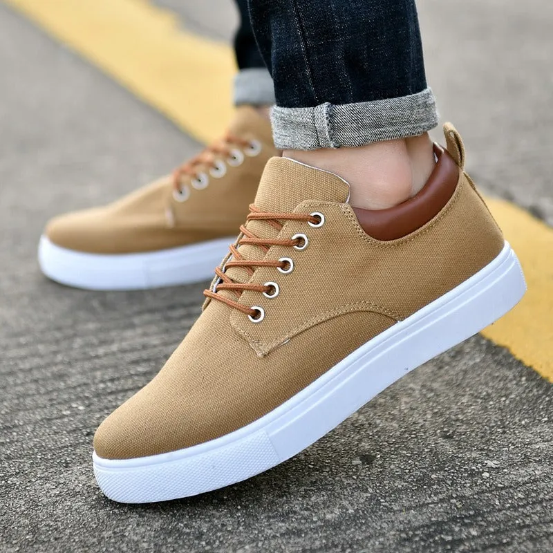 Men's Fashion Summer Spring Canvas Casual Shoes Lace Up Comfort Flat Sneakers Shoes | R009