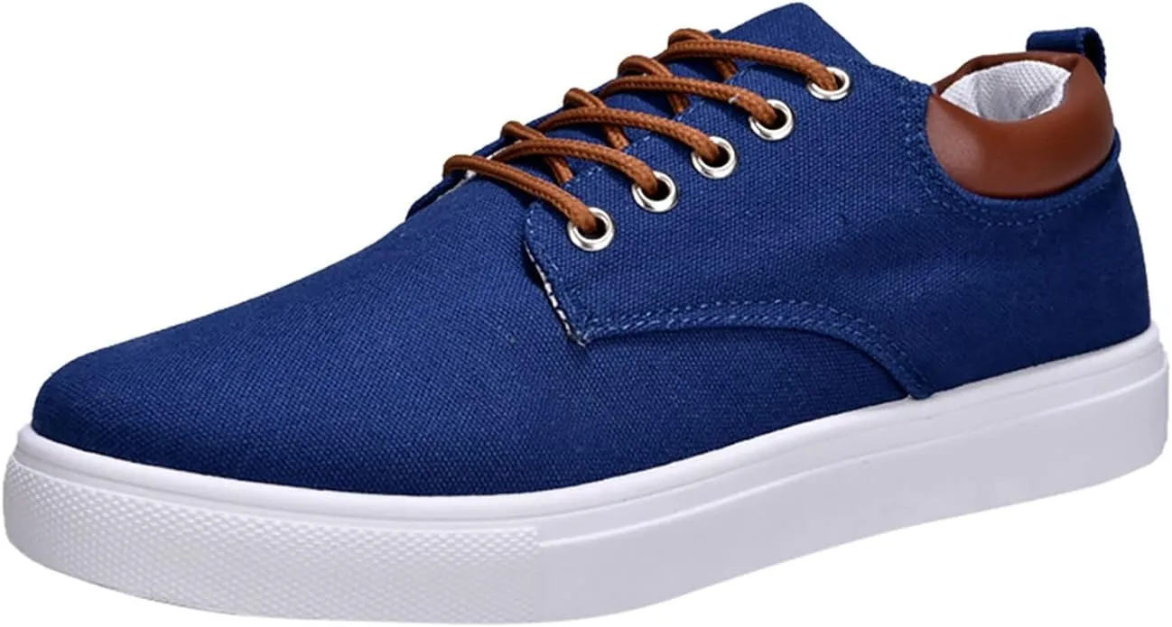 Men's Fashion Summer Spring Canvas Casual Shoes Lace Up Comfort Flat Sneakers Shoes | R009