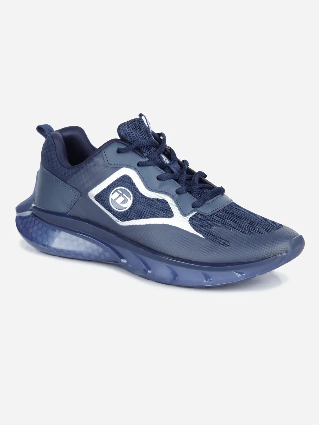 Men's Navy Blue Translucent Sole Sneaker (ID7515)