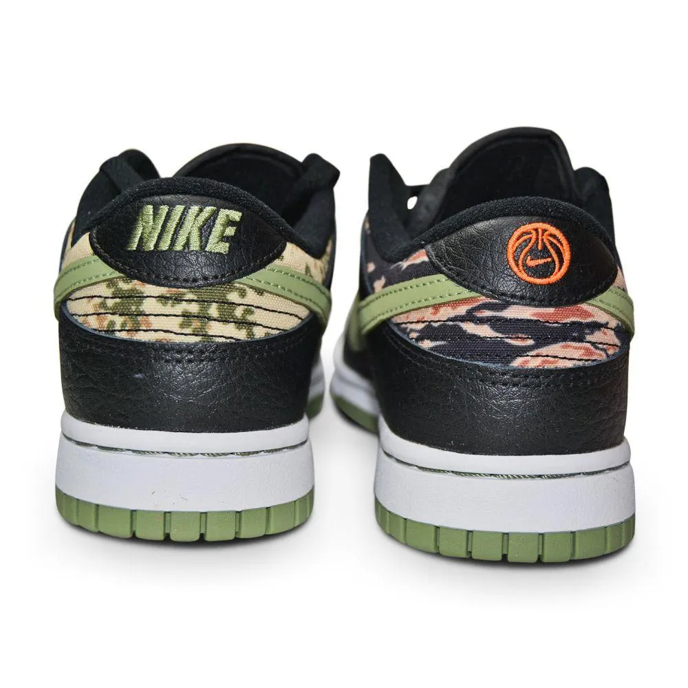 Mens Nike Dunk Low SE "Black Multi-Camo" - DH0957 001 - Black Oil Green White