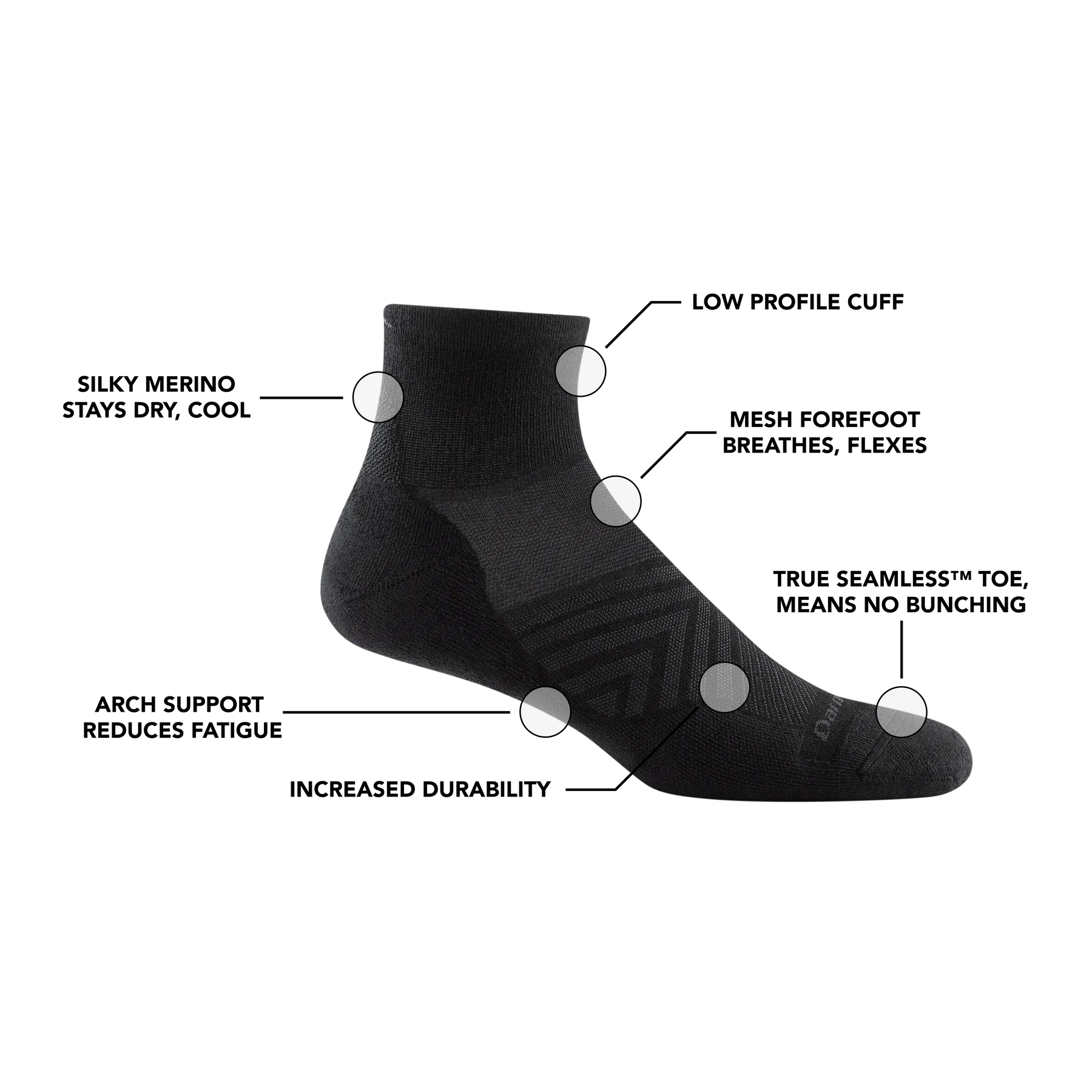 Men's Run Quarter Ultra-Lightweight Running Sock