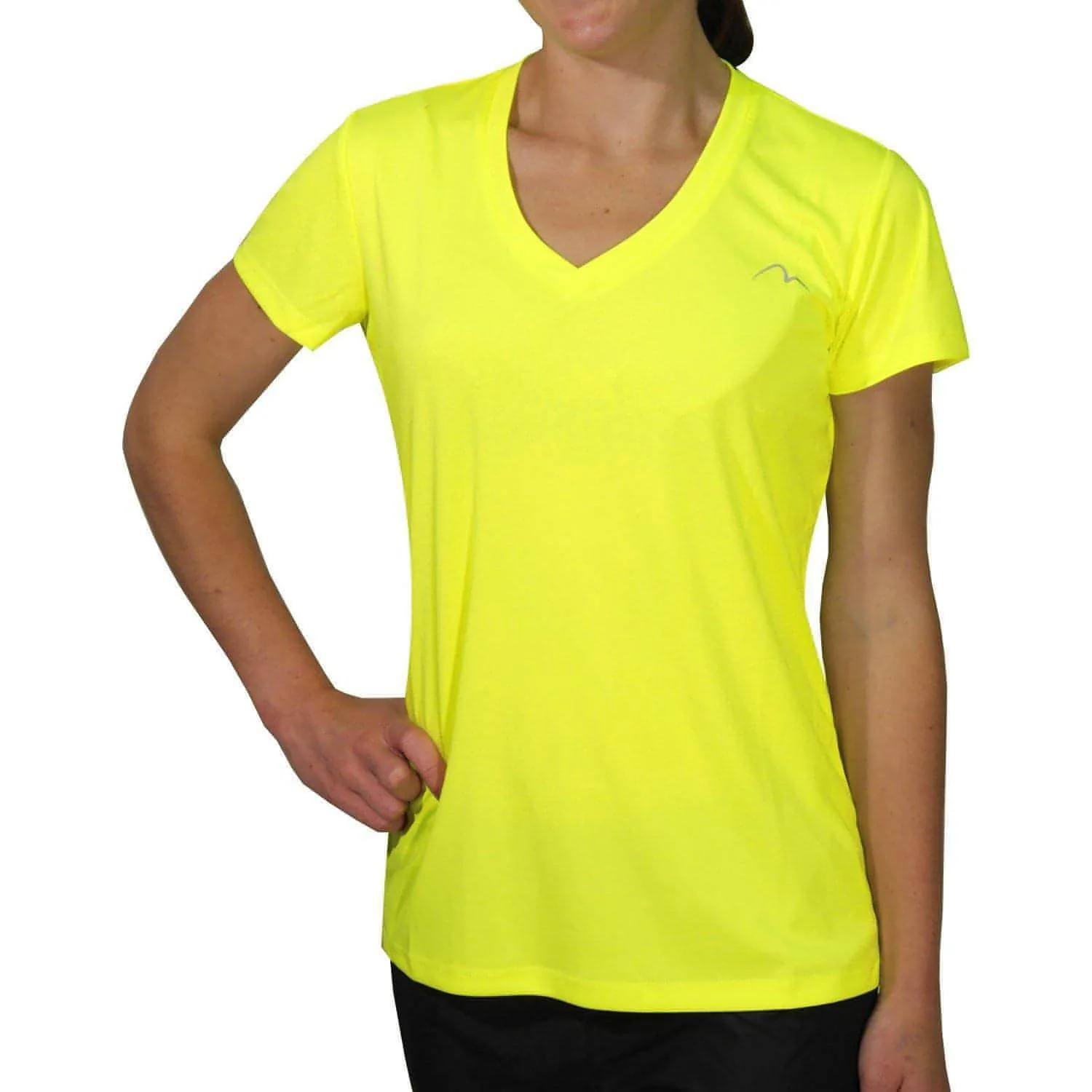 More Mile M-Tech Dry Girls Short Sleeve Running Top - Yellow