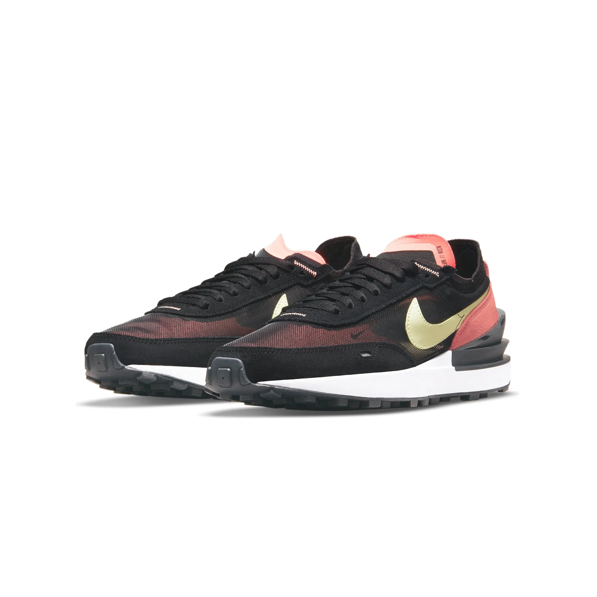 Nike Womens Waffle One Shoes 'Black/Lime Ice-Magic Ember'