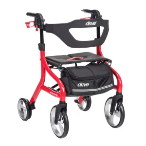 Nitro Sprint Rollator Rolling Walker, Red