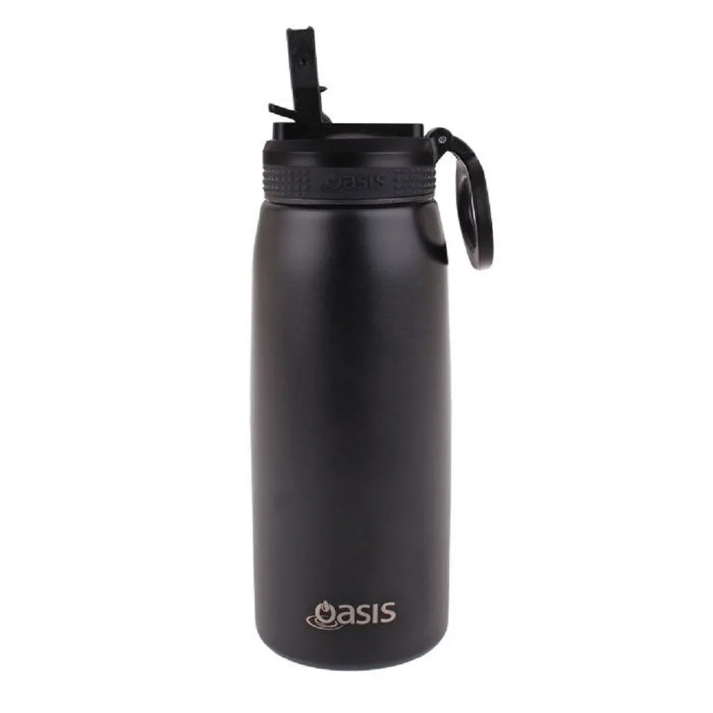 Oasis Insulated Sports Bottle W/Sipper 780ml - Black