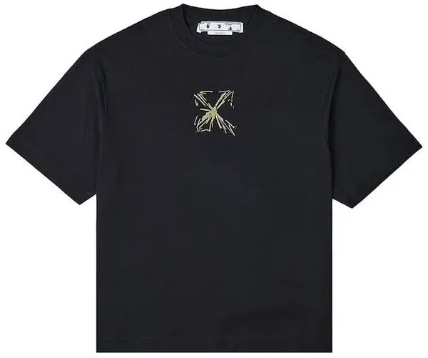 Off-White Splash Arr Oversized Skate S/S Black Beige T-Shirt