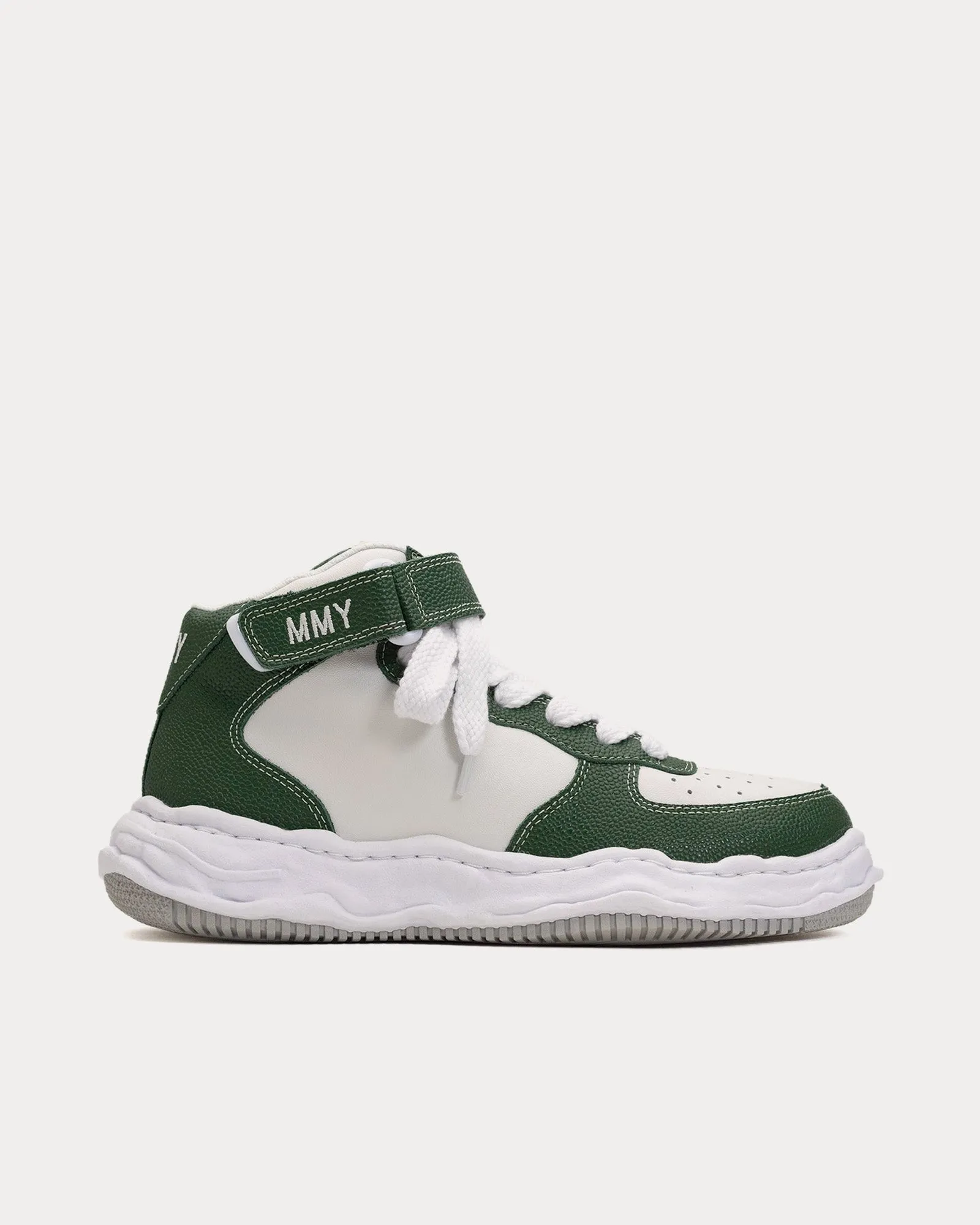 OG Sole Embossed Leather Green / White High Top Sneakers