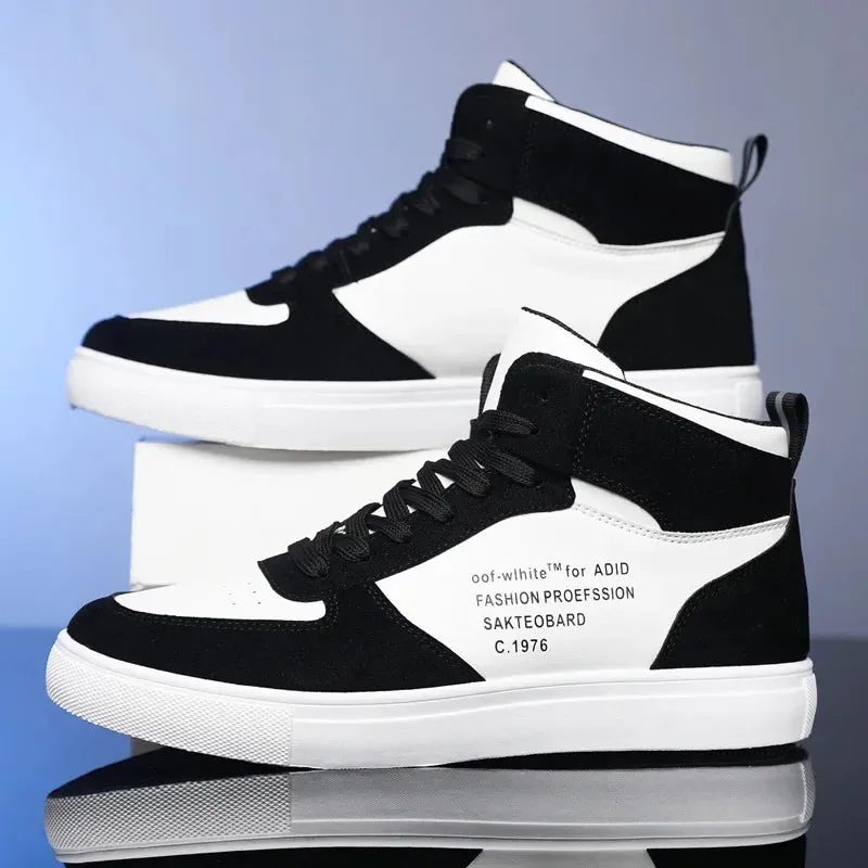 Panda Fashion Board Shoes Men  New Trend Versatile Anti Slip High Top Sports Shoes Outdoor Travel Vacation Casual Shoes Soft