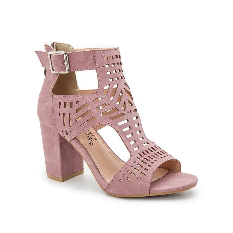 Peep Toe Heeled Sandals