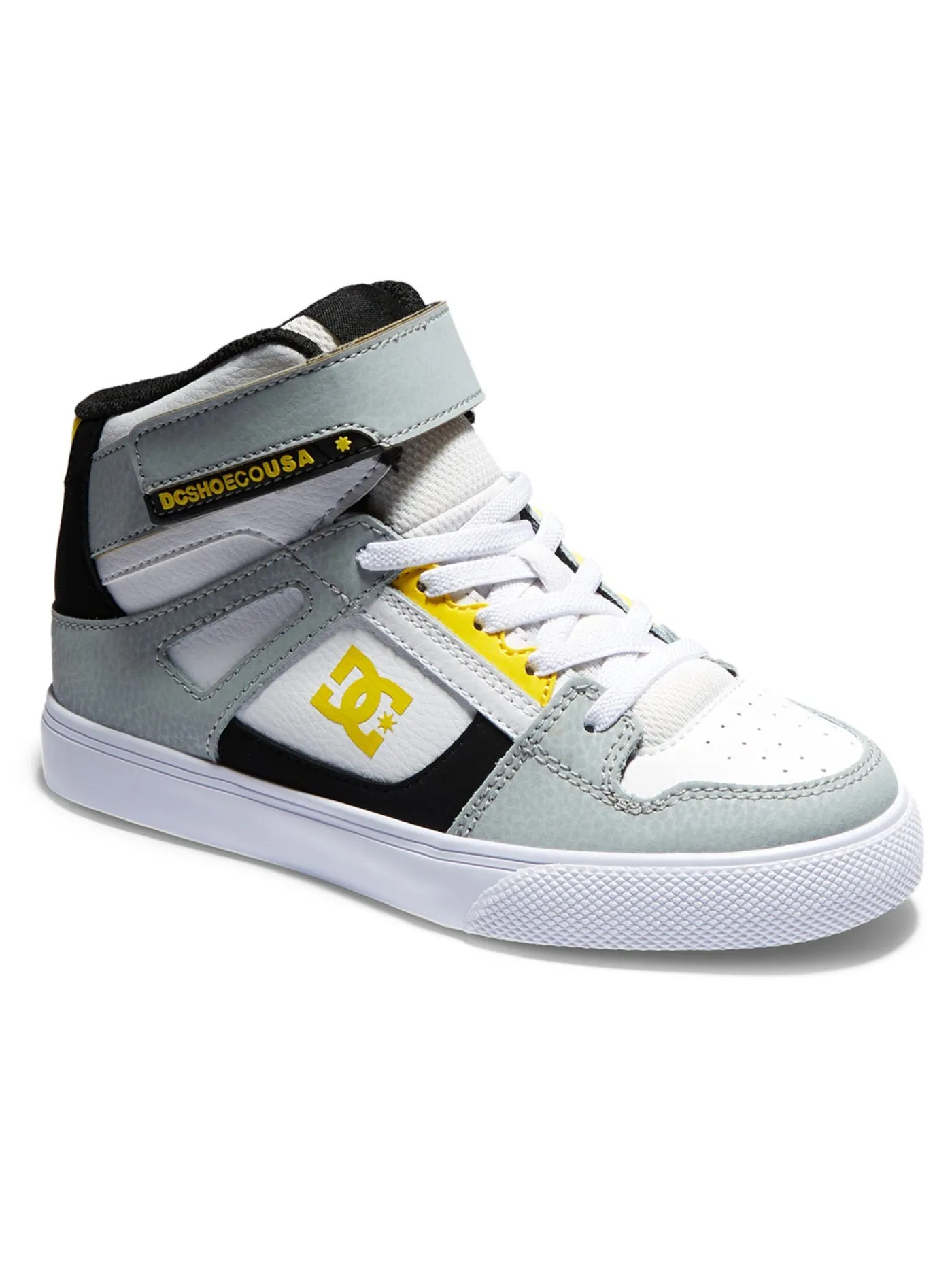 Pure High-Top EV White/Grey/Yellow Shoes (Kids)