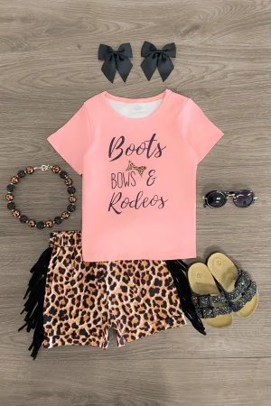 "Boots, Bows & Rodeos" Leopard Short Set