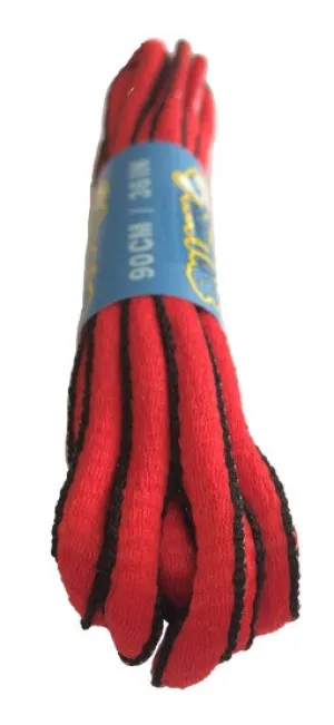 Red and Black Oval Running Shoe Shoelaces - 6mm wide