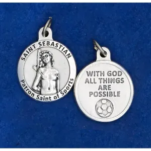 Saint Sebastian Round Sports Medal - Soccer