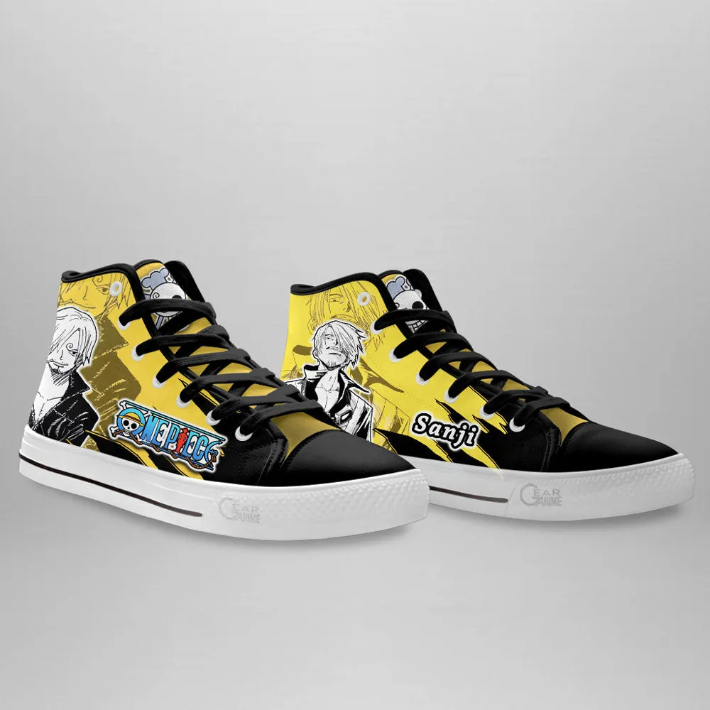 Sanji High Top Shoes OP Custom Anime Sneakers Mix Manga