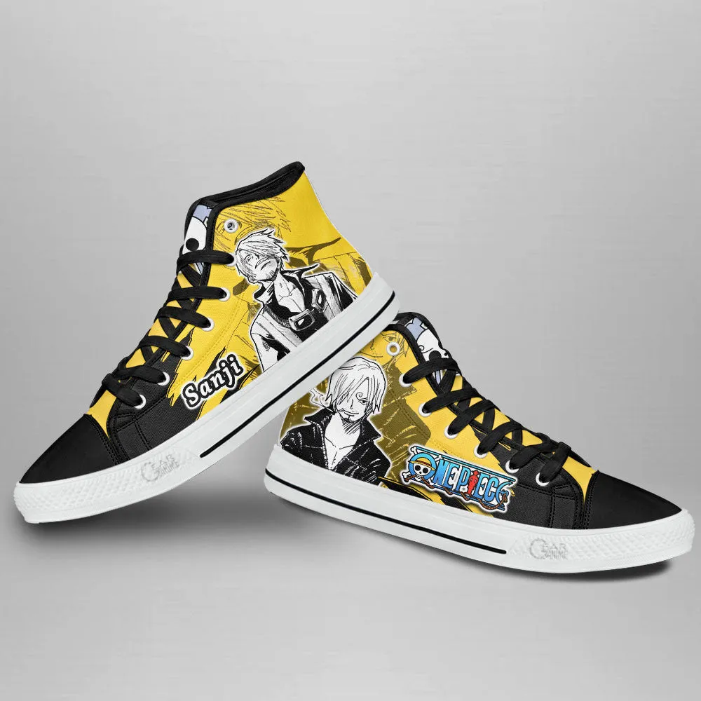 Sanji High Top Shoes OP Custom Anime Sneakers Mix Manga