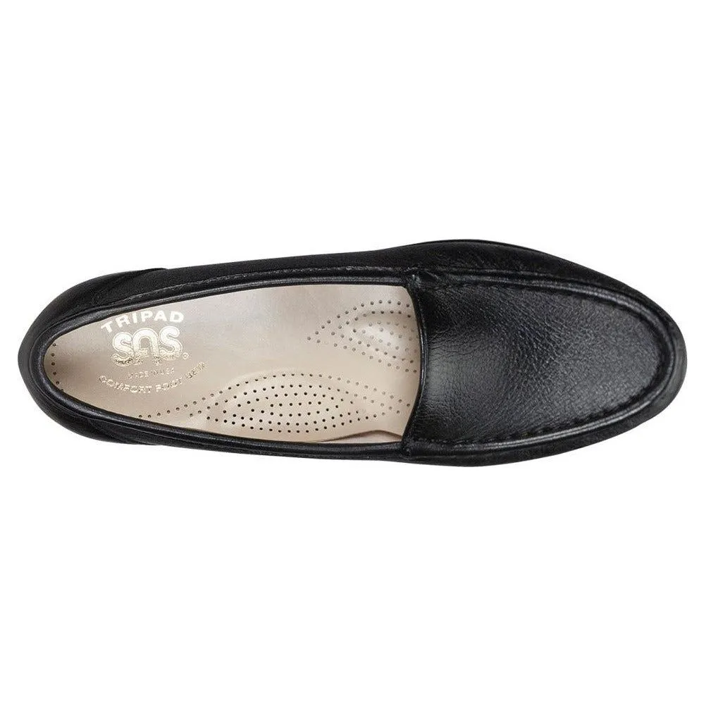 SAS Women's Simplify Slip-On Loafer in Black Wide