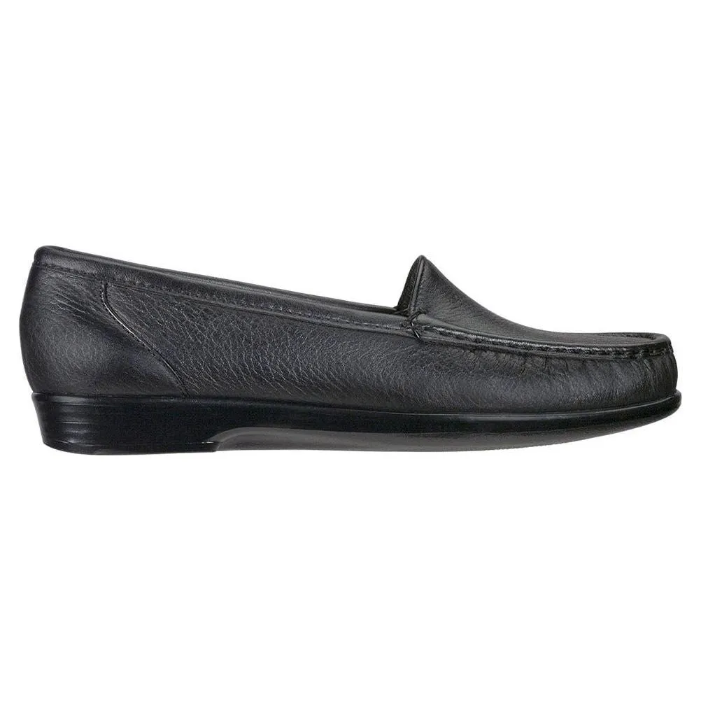 SAS Women's Simplify Slip-On Loafer in Black Wide