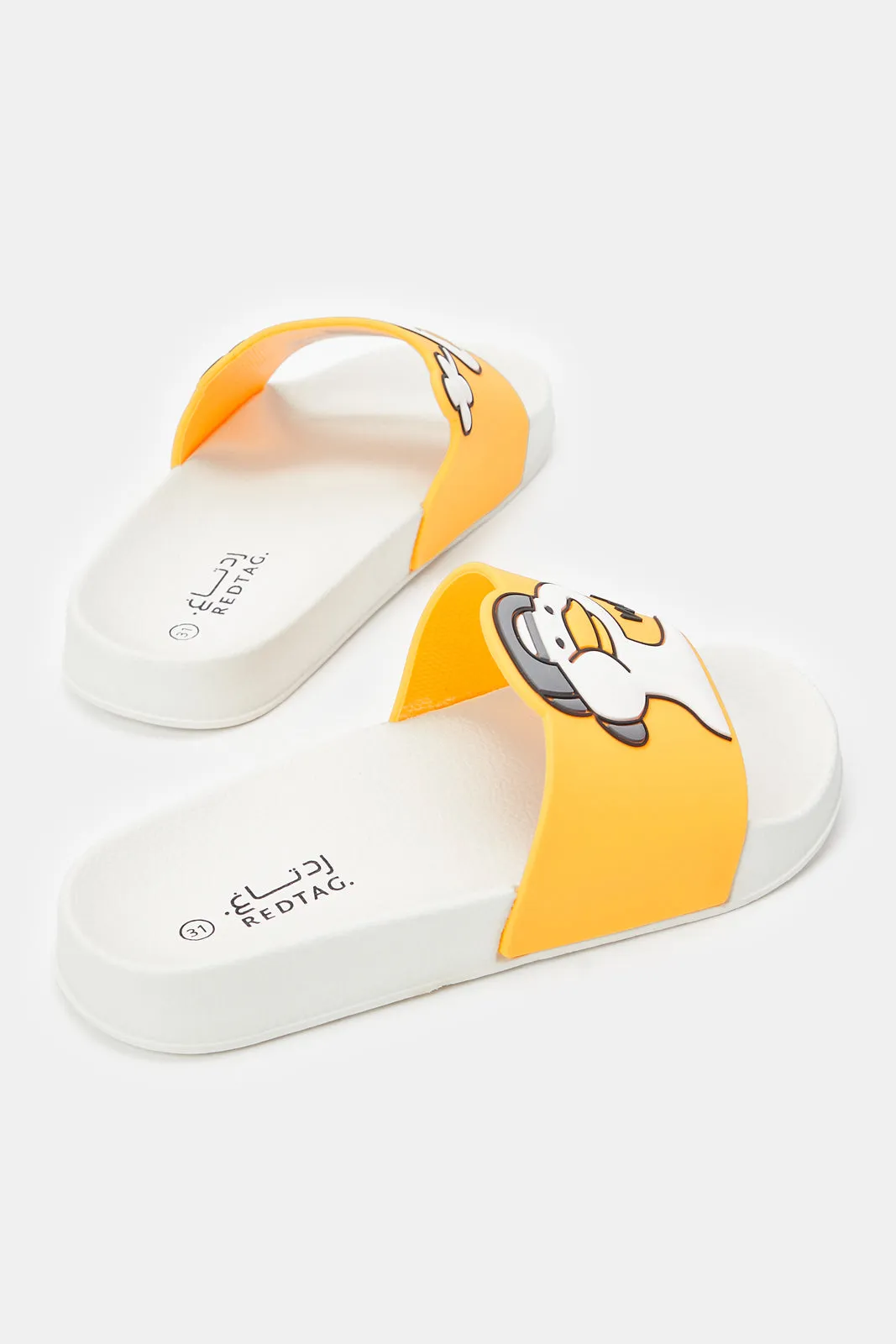 Senior Girls Yellow Embossed Detail Slide