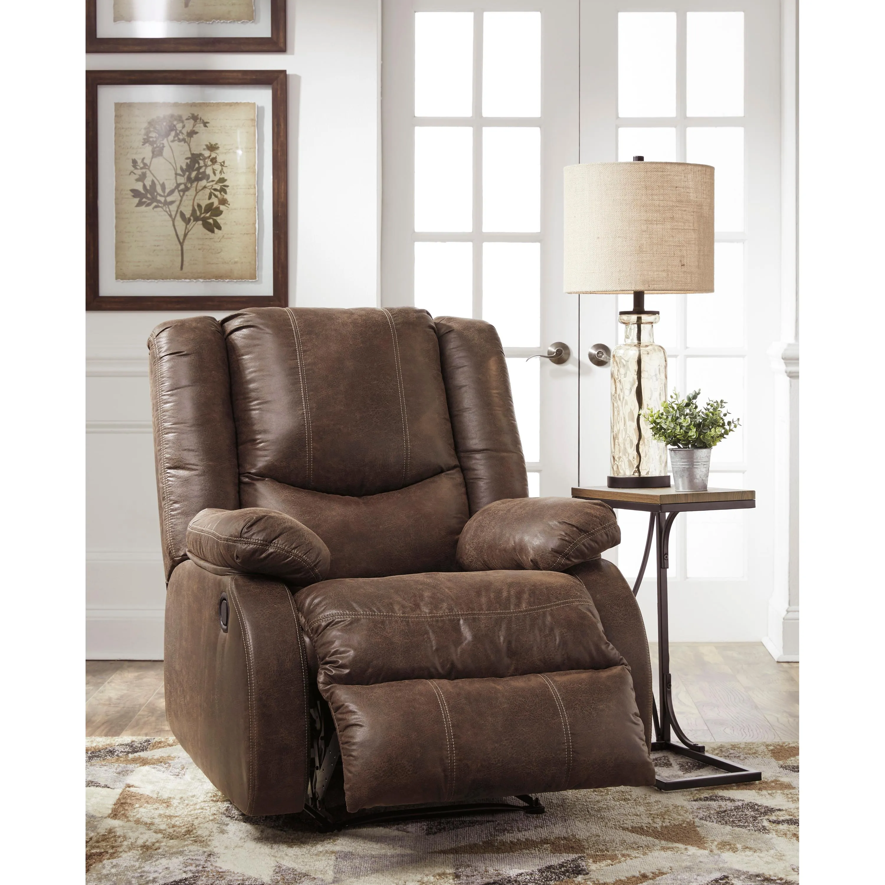 Signature Design by Ashley Bladewood Leather Look Recliner with Wall Recline 6030529C