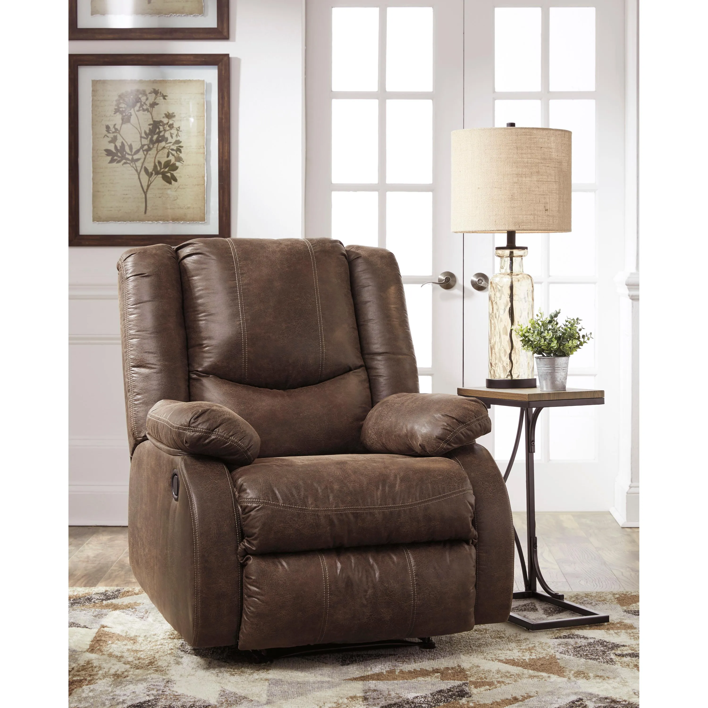 Signature Design by Ashley Bladewood Leather Look Recliner with Wall Recline 6030529C