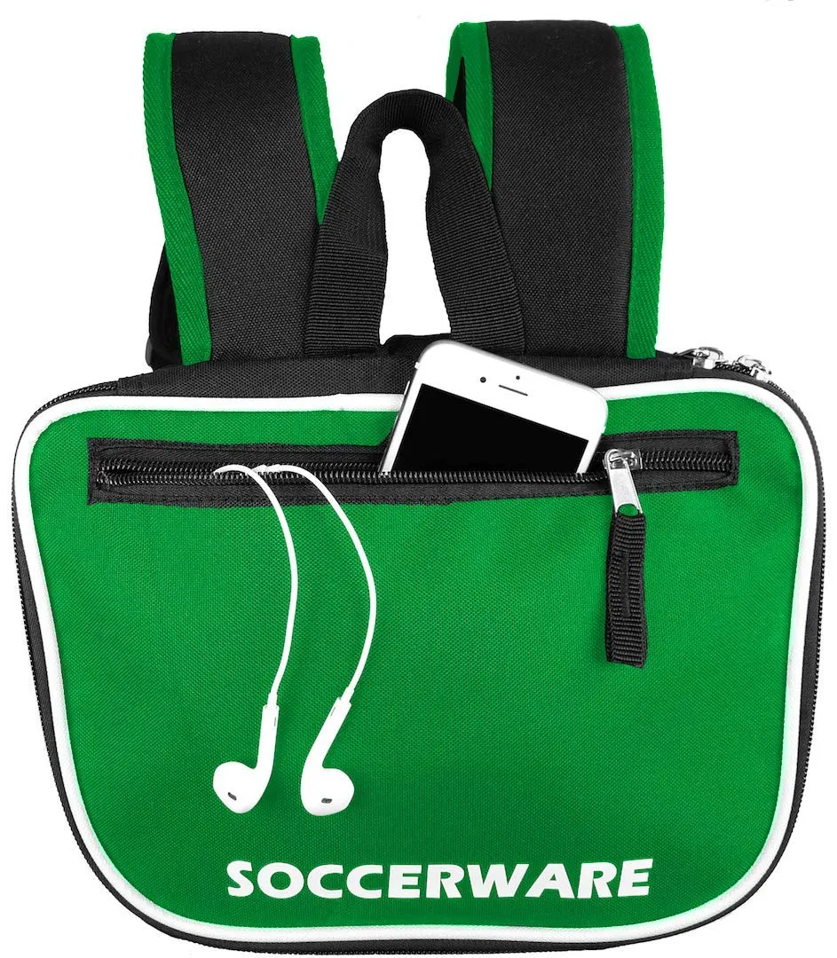 Soccer Backpack with Ball Holder Compartment - | Bag Fits All Soccer Equipment & Gym Gear (Black) (Green)