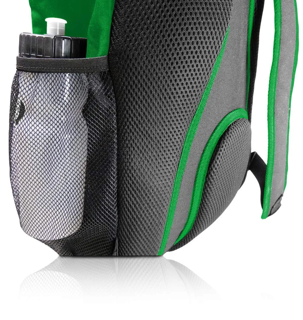 Soccer Backpack with Ball Holder Compartment - | Bag Fits All Soccer Equipment & Gym Gear (Black) (Green)