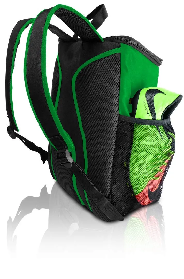 Soccer Backpack with Ball Holder Compartment - | Bag Fits All Soccer Equipment & Gym Gear (Black) (Green)