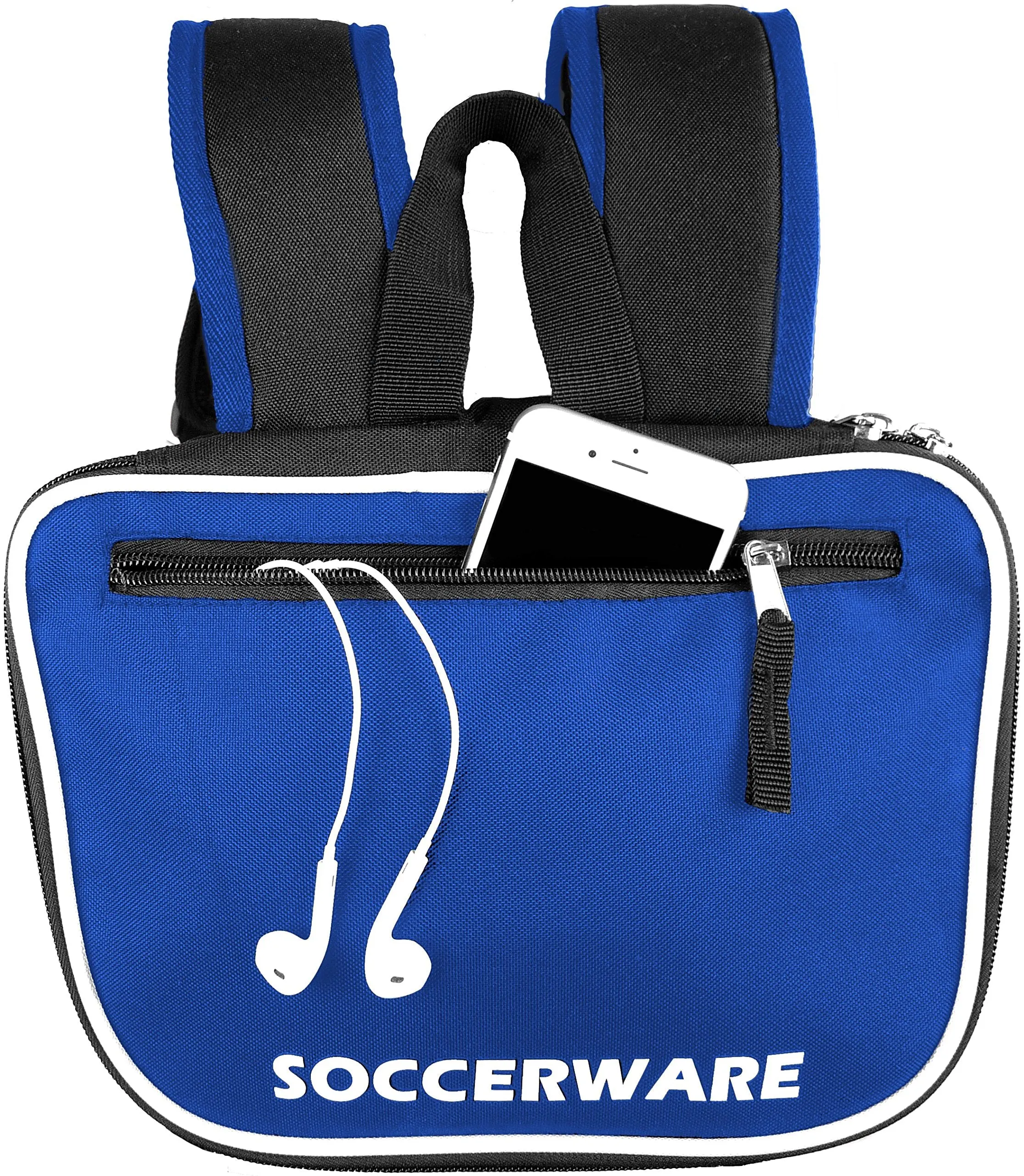 Soccer Backpack with Ball Holder Compartment - for Boys & Girls | Bag Fits All Soccer Equipment & Gym Gear (Black) (Blue)