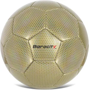 Soccer Ball - Premium Boy and Girl Official Match Ball with Cool Reflective Iridescent Rainbow Hex Pattern, Durable, Indoor, Outdoor, Training, Practice, Playtime and Games