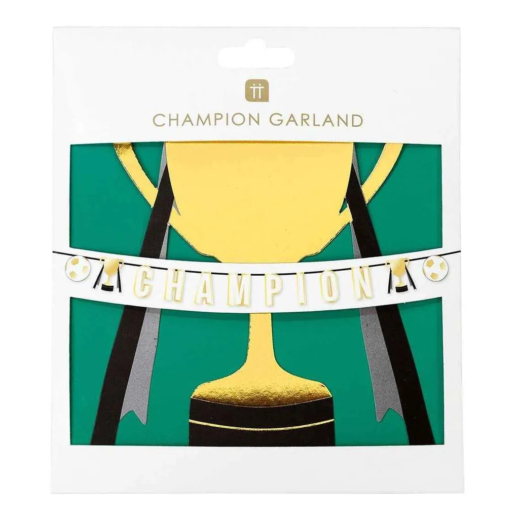 Soccer Party Champion Banner Garland S1068