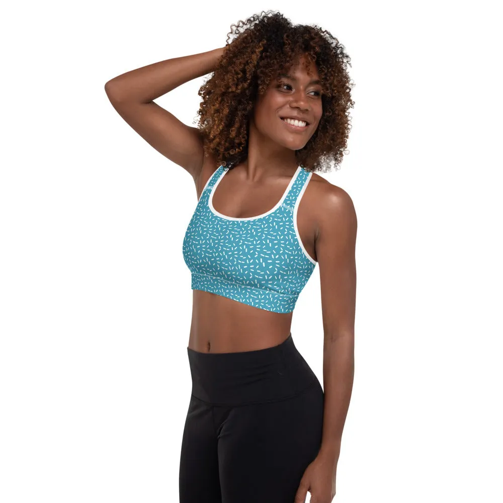 Sports Bra in Teal Speckle