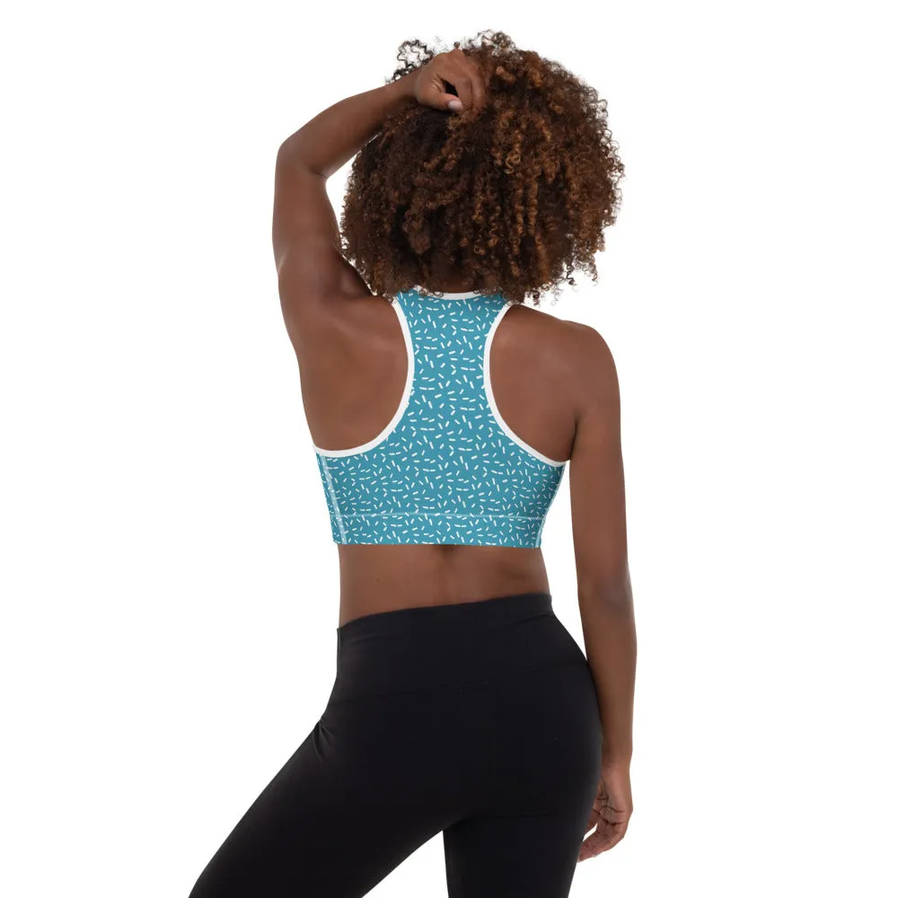 Sports Bra in Teal Speckle