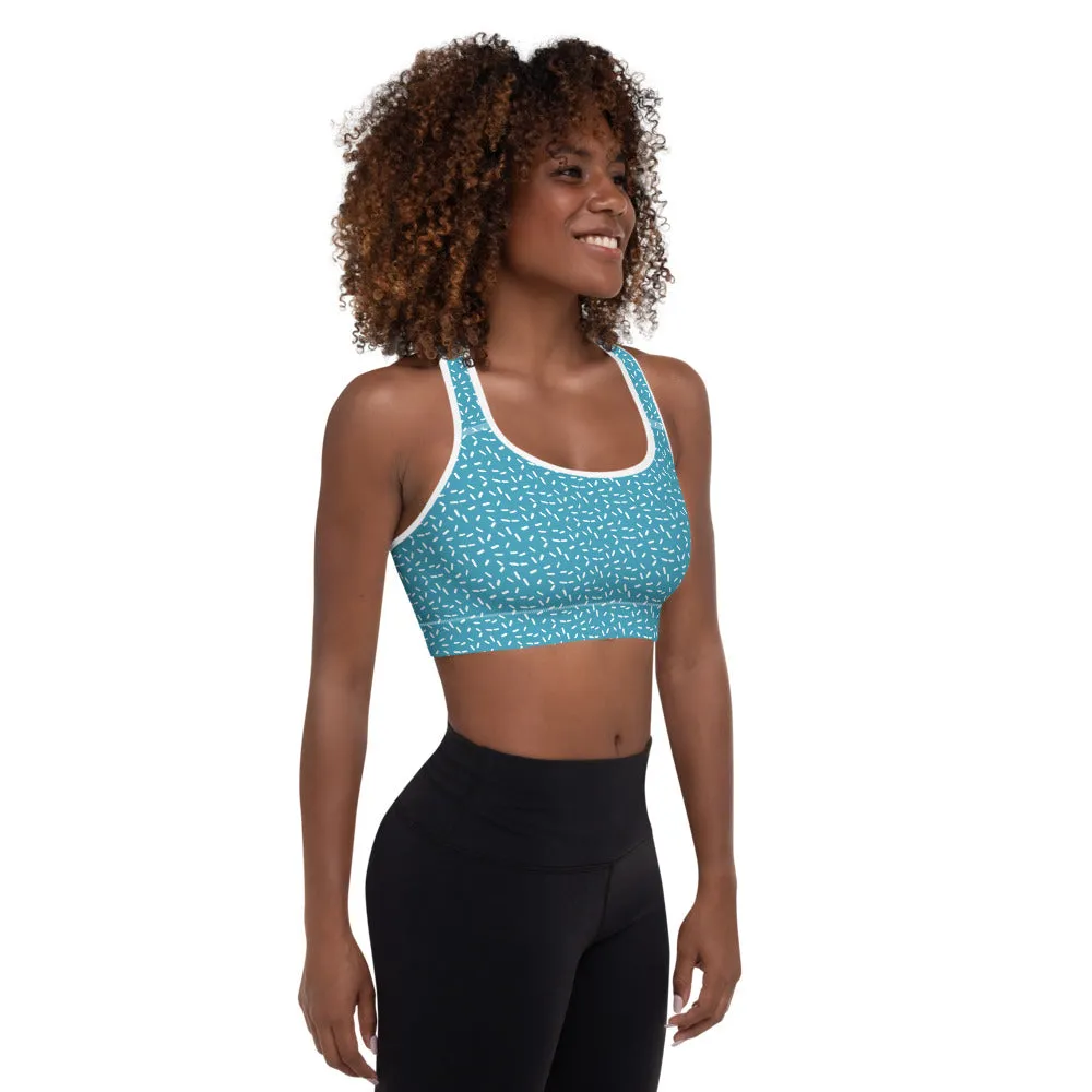 Sports Bra in Teal Speckle