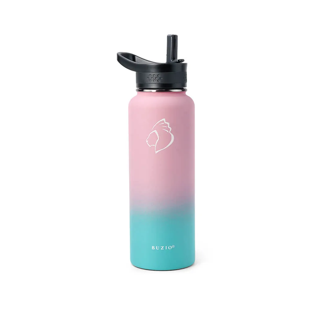 Stainless Steel Water Bottle with 3 Lid | Bubble Gum | 40oz