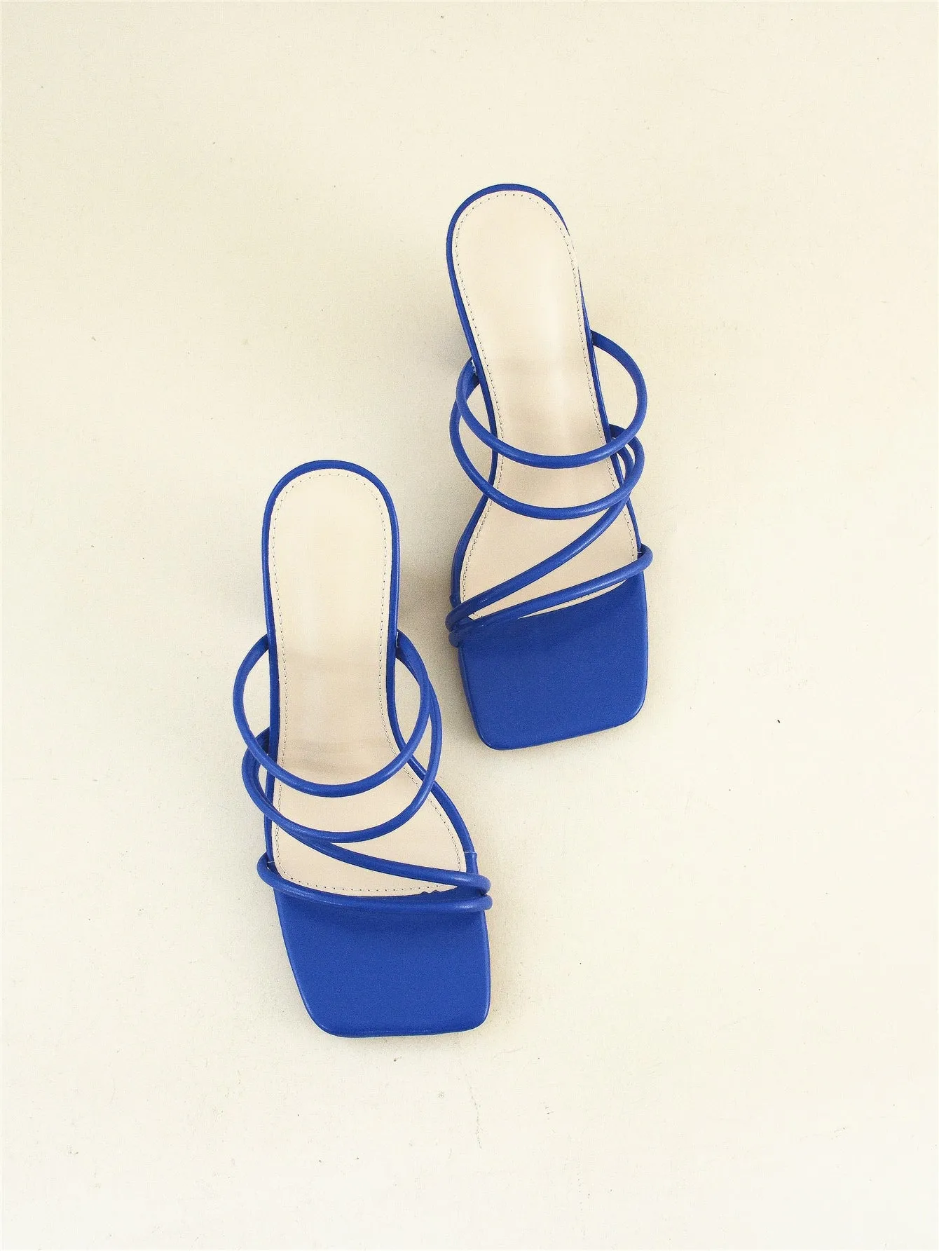 Thin Strap Chunky Heeled Mule Sandals