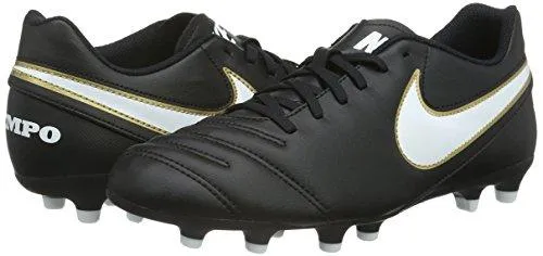 Tiempo Rio Iii Fg Black/White Soccer Cleat 8.5 Us