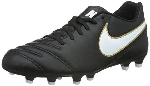 Tiempo Rio Iii Fg Black/White Soccer Cleat 8.5 Us