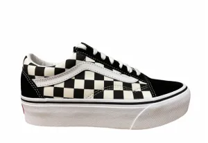 Vans scarpa sneakers da donna con zeppa Old Skool Platform VN0A3B3UHRK1 quadri nero bianco