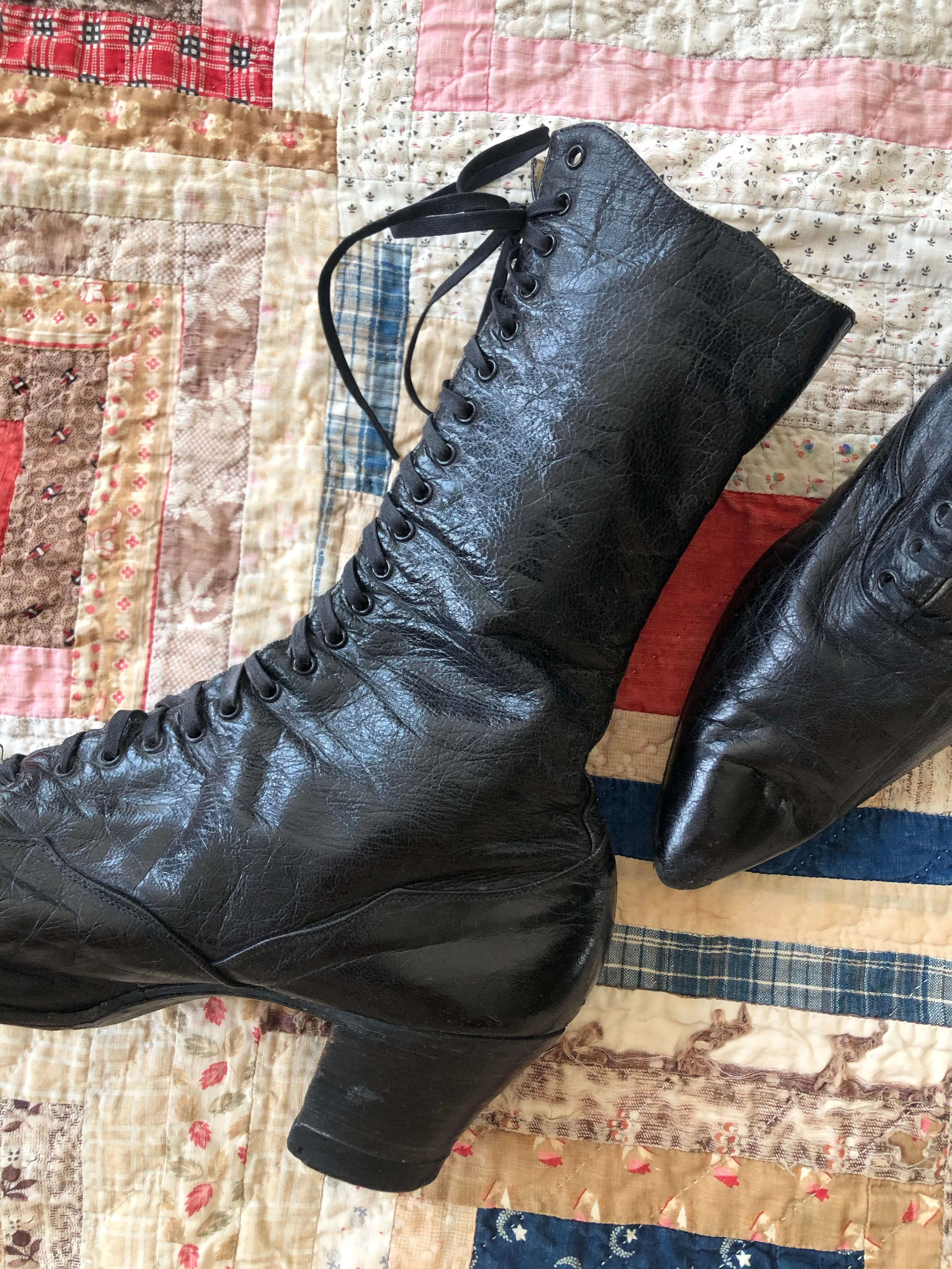 Victorian Leather Lace Up Boots