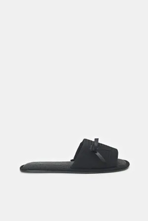 Women Black Waffle Slipper