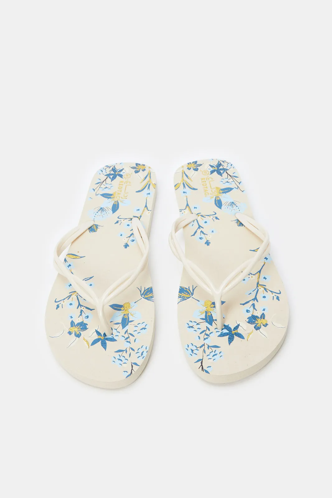 Women Ivory Floral Flip Flop